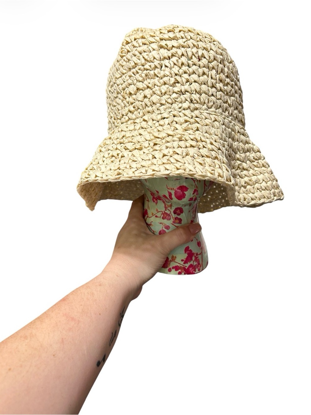 a.n.a Cream Crochet Bucket Hat